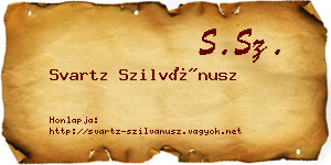 Svartz Szilvánusz névjegykártya